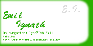 emil ignath business card